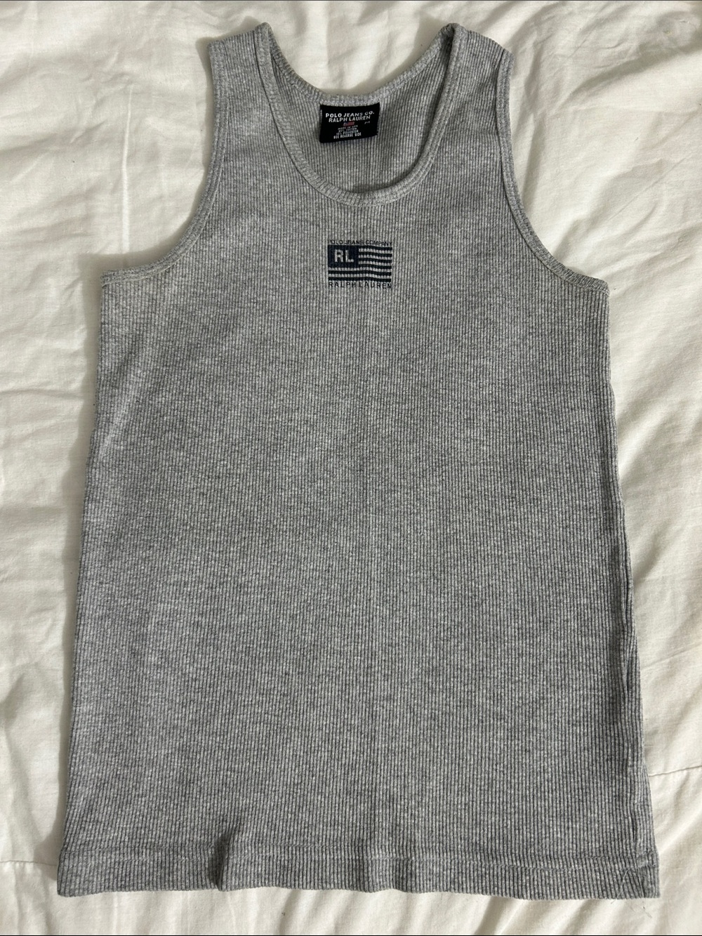 Polo Ralph Lauren Gray Ribbed Tank Top - Picture 1 of 4